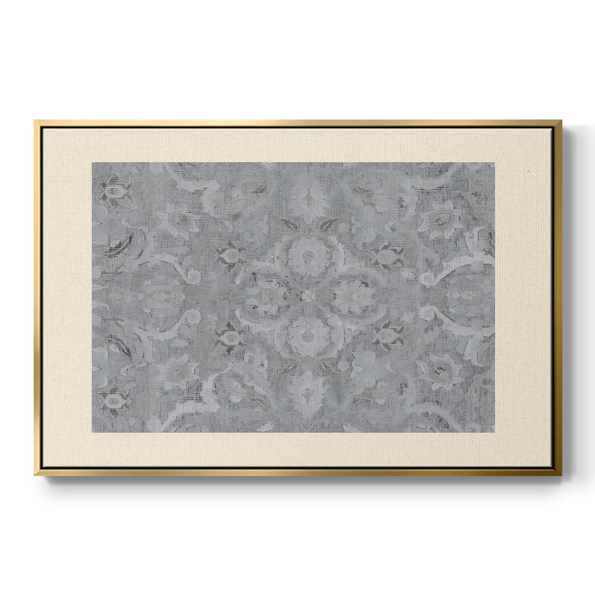 Vintage Abstract Print Premium Framed Gallery Wrapped Canvas in Floating Frame