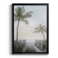 Palm Walk - Modern Framed Canvas Print