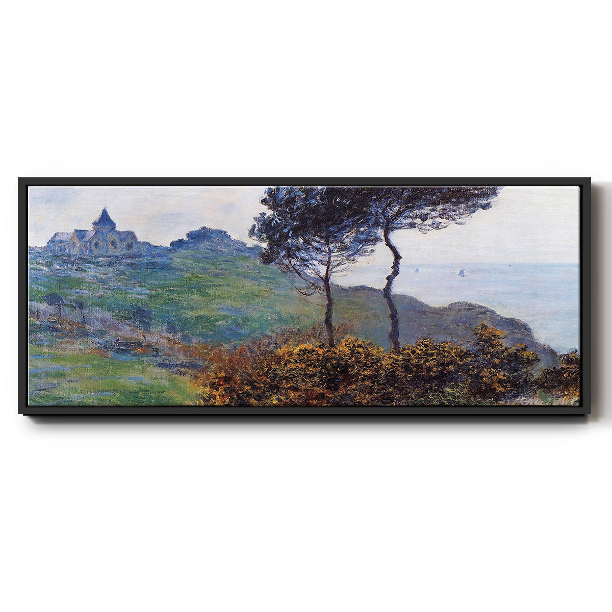 The Church at Varengaville, Grey Weather, 1882 - Floater Framed Canvas Print