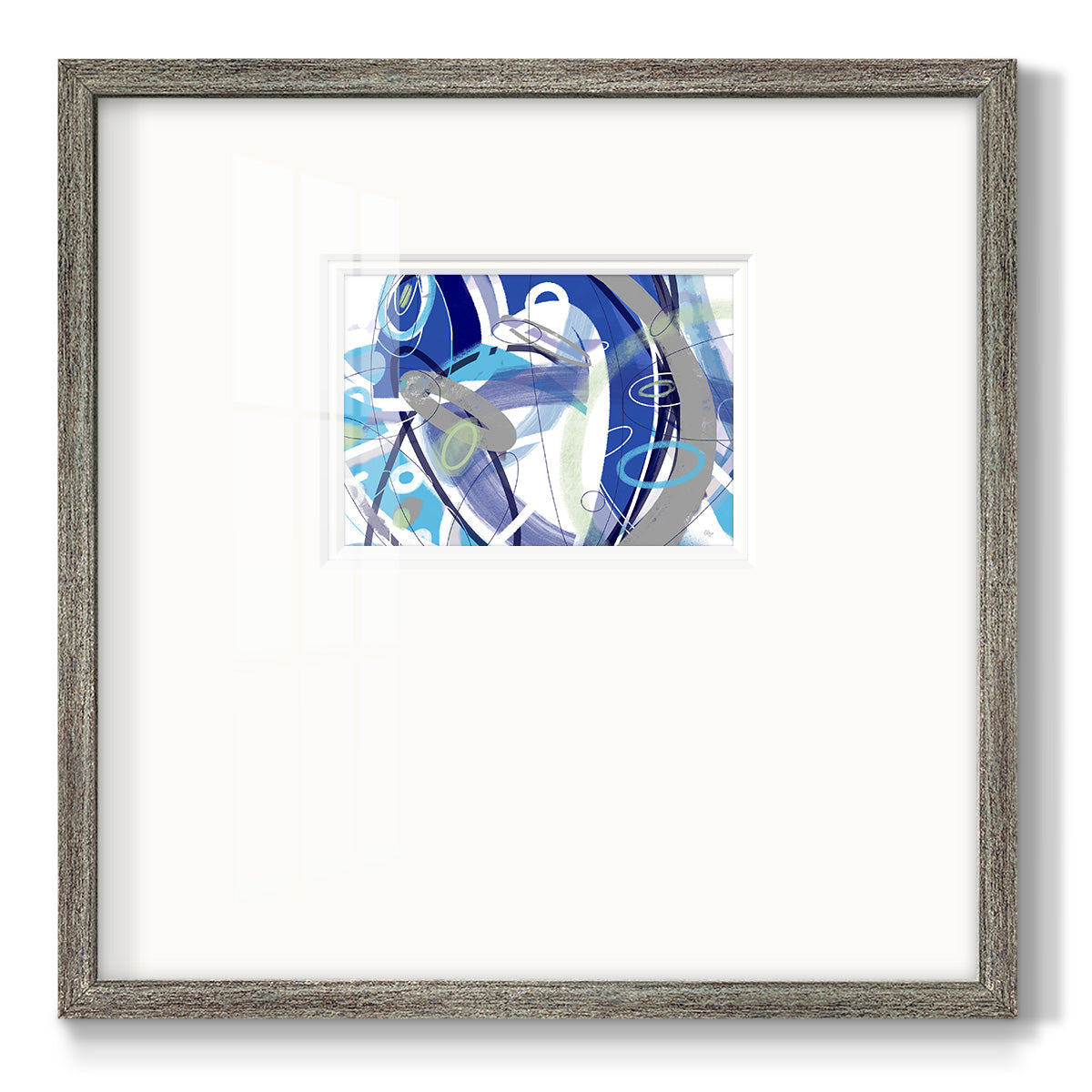 Blue Flow Premium Framed Print Double Matboard