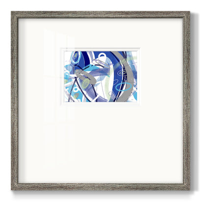 Blue Flow Premium Framed Print Double Matboard