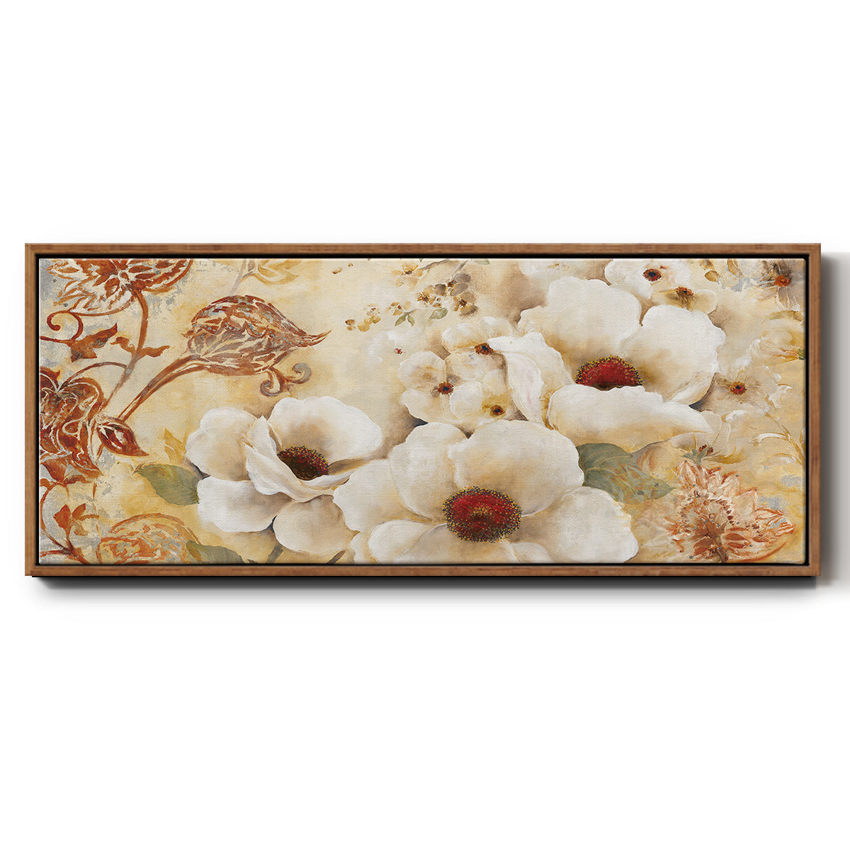 English Garden - Floater Framed Canvas Print