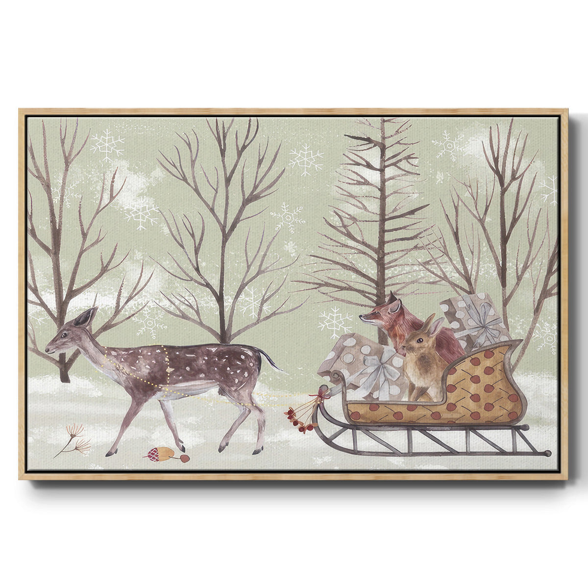 Christmas Time II - Floater Framed Canvas Print