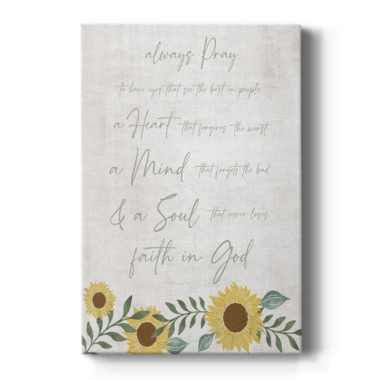 Always Pray Premium Gallery Wrapped Canvas - Ready to Hang