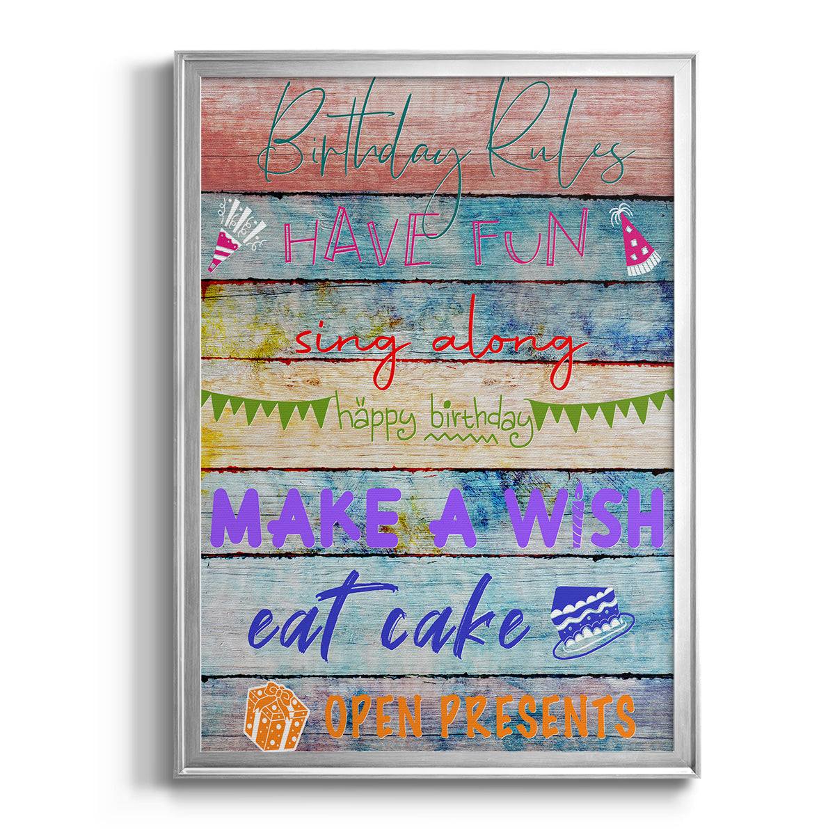 Birthday Rules - Modern Framed Canvas Print