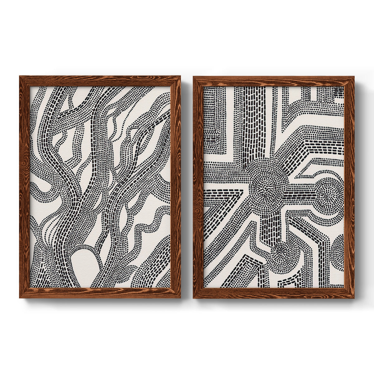 Dots and Dashes I - Premium Framed Canvas 2 Piece Set - Ready to Hang