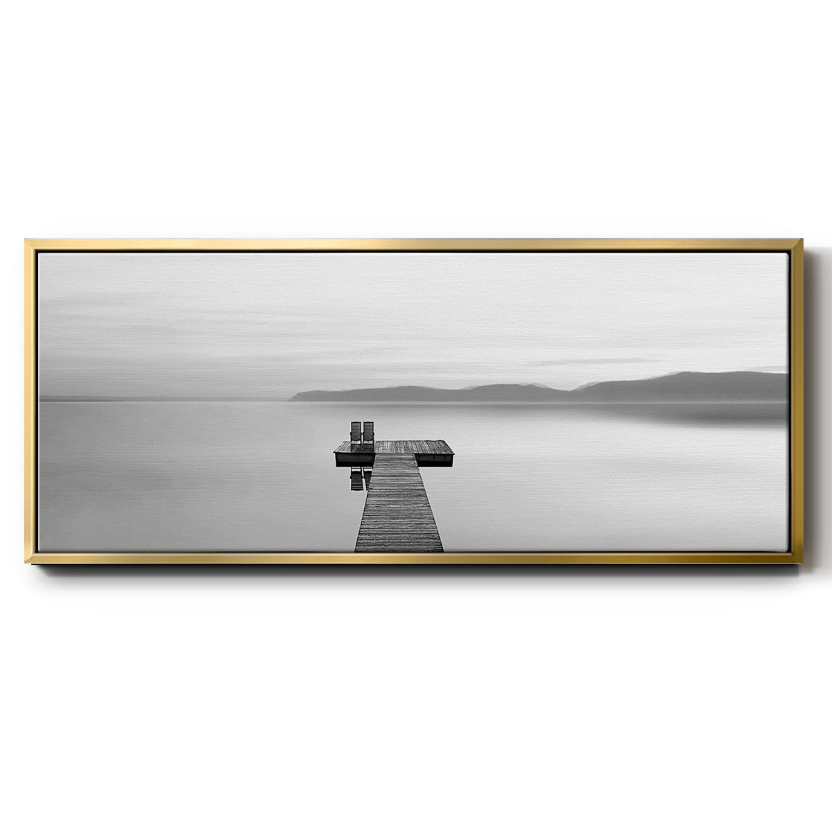 Black & White Water Panel XII - Floater Framed Canvas Print