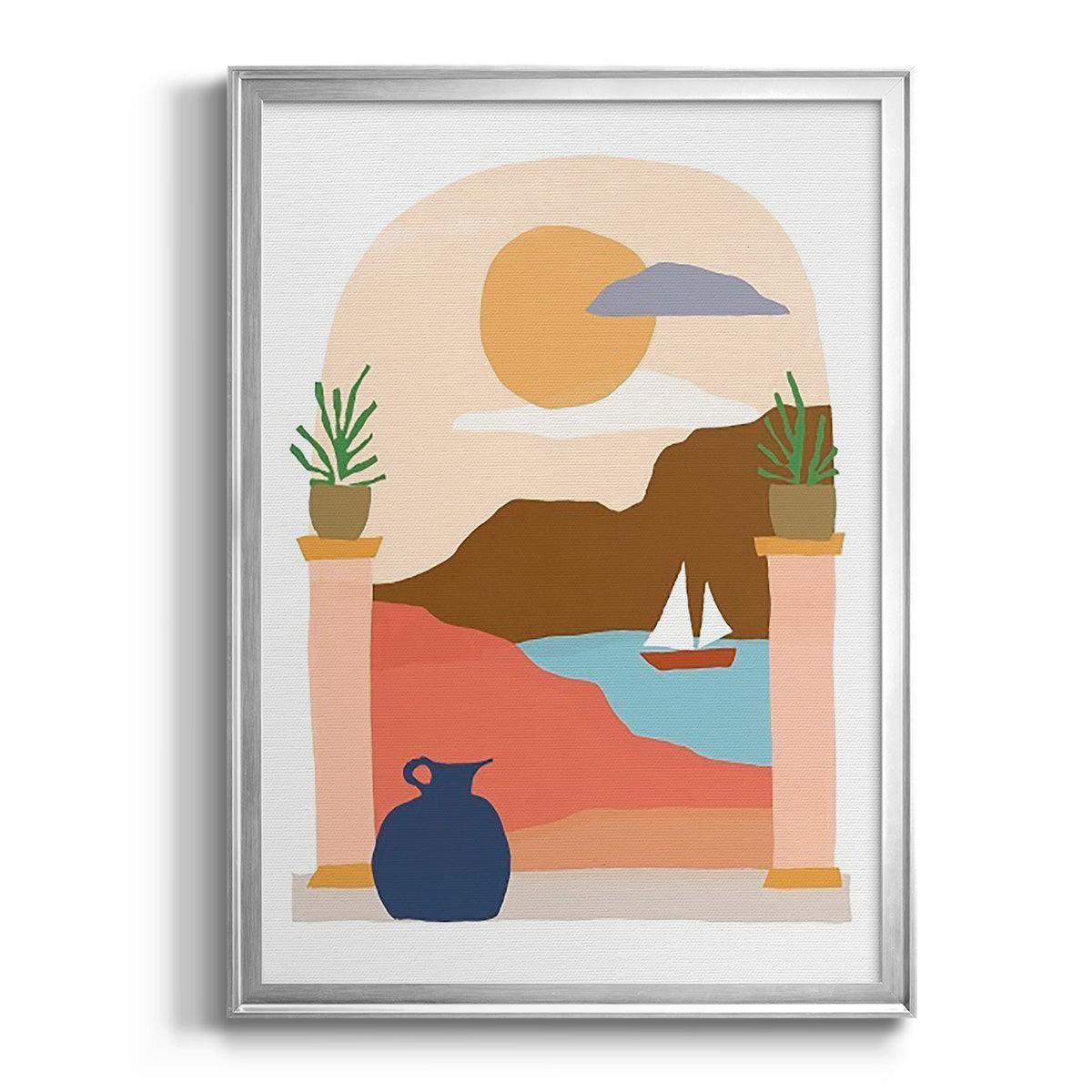 Paper Scene III - Modern Framed Canvas Print