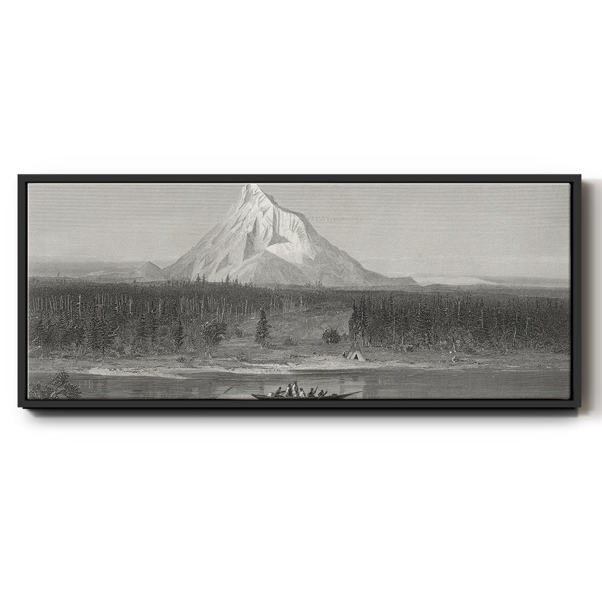 Mount Hood from the Columbia - Floater Framed Canvas Print