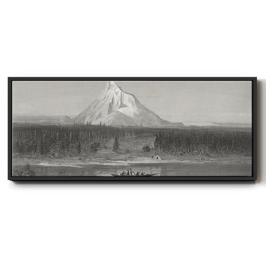 Mount Hood from the Columbia - Floater Framed Canvas Print