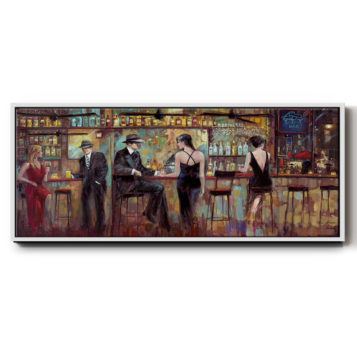 Happy Hour - Floater Framed Canvas Print