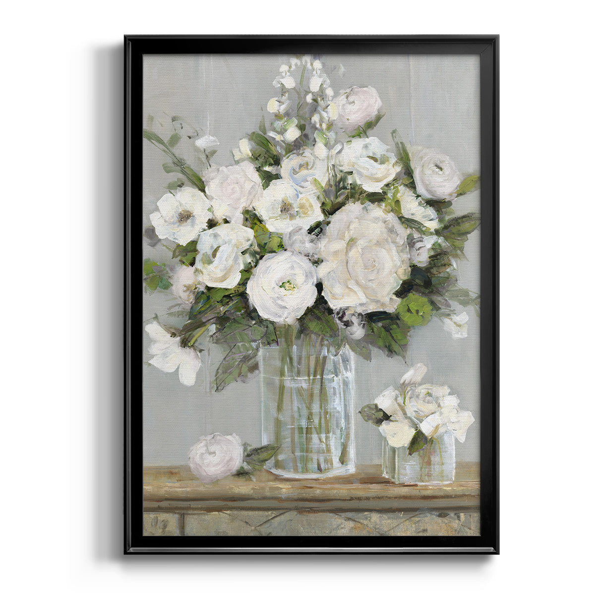 Cottage Whites - Modern Framed Canvas Print