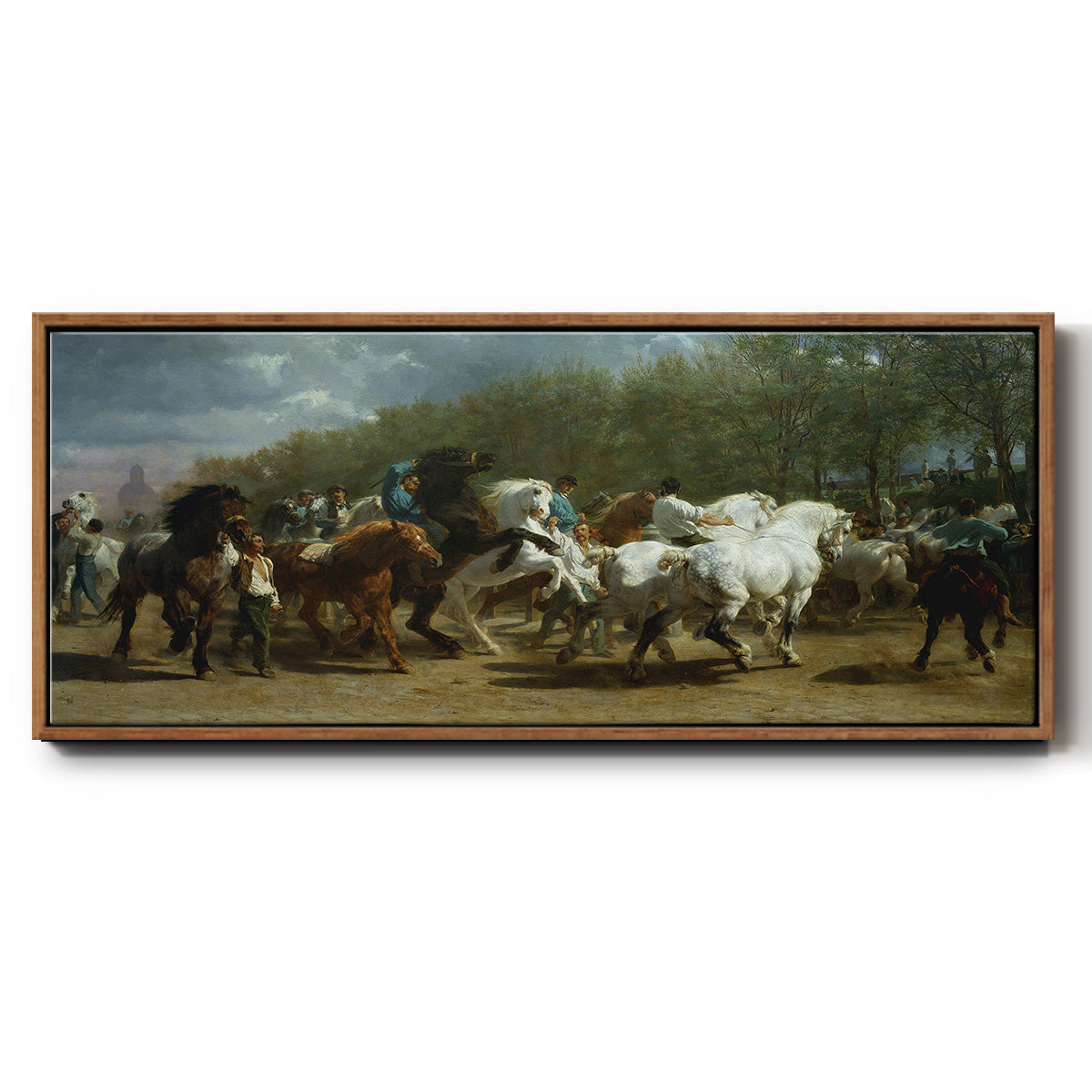 The Horse Fair - Floater Framed Canvas Print
