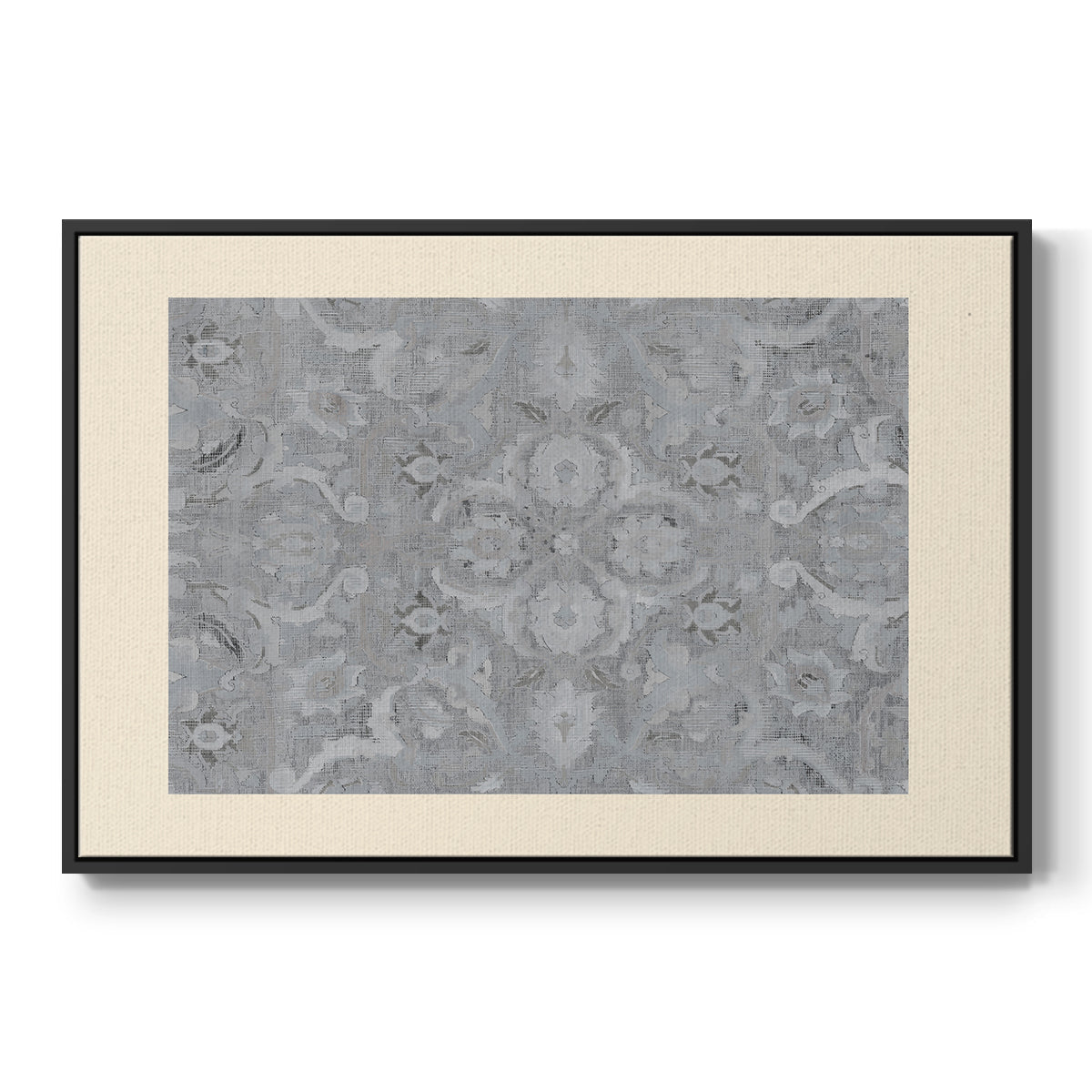 Vintage Abstract Print Premium Framed Gallery Wrapped Canvas in Floating Frame