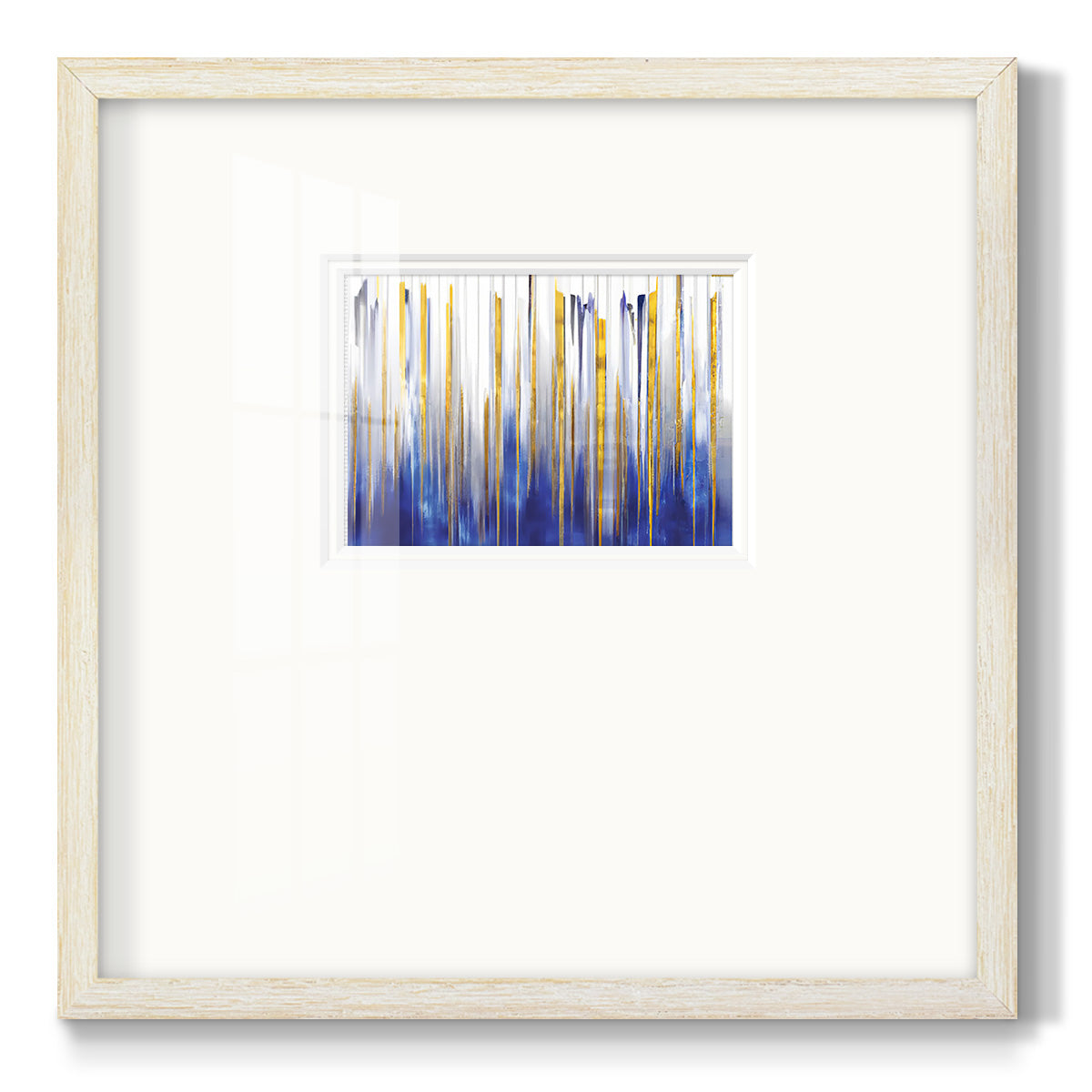 Blue and Gold Abstract V - Double Matboard Framed Print
