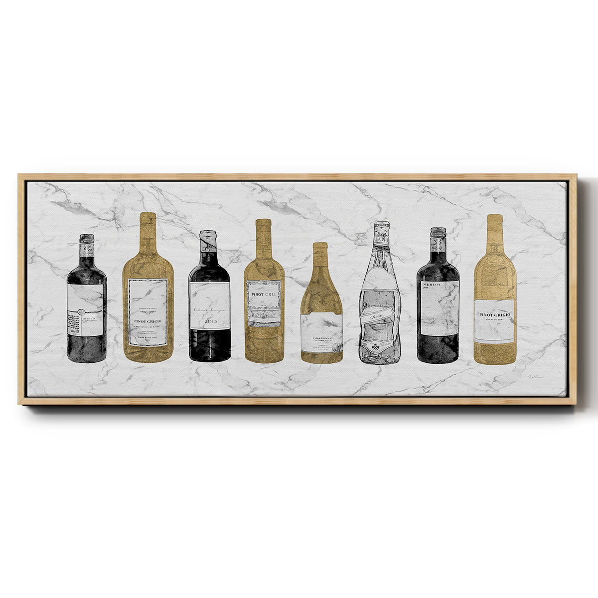 Glam Wine Bar - Floater Framed Canvas Print