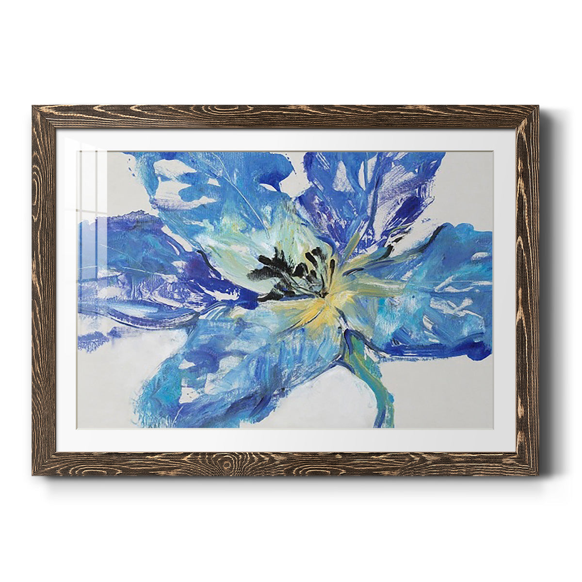 Fleur Bleue II - Barnwood Framed Art Print