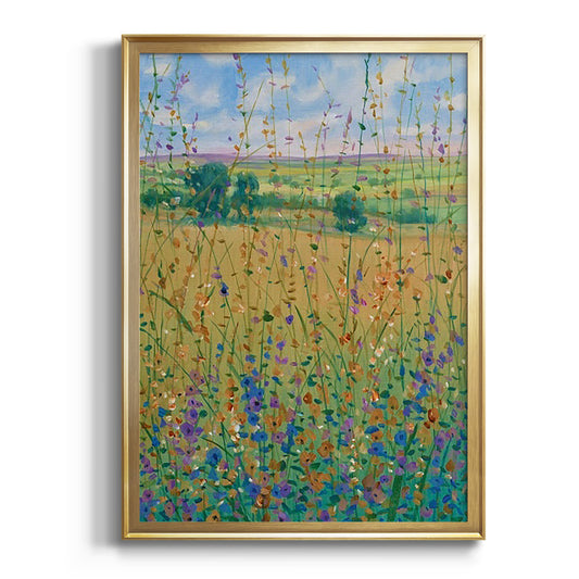 Wildflower Path I - Modern Framed Canvas Print