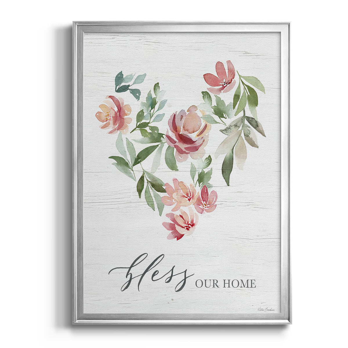 Paradise Floral Heart - Modern Framed Canvas Print