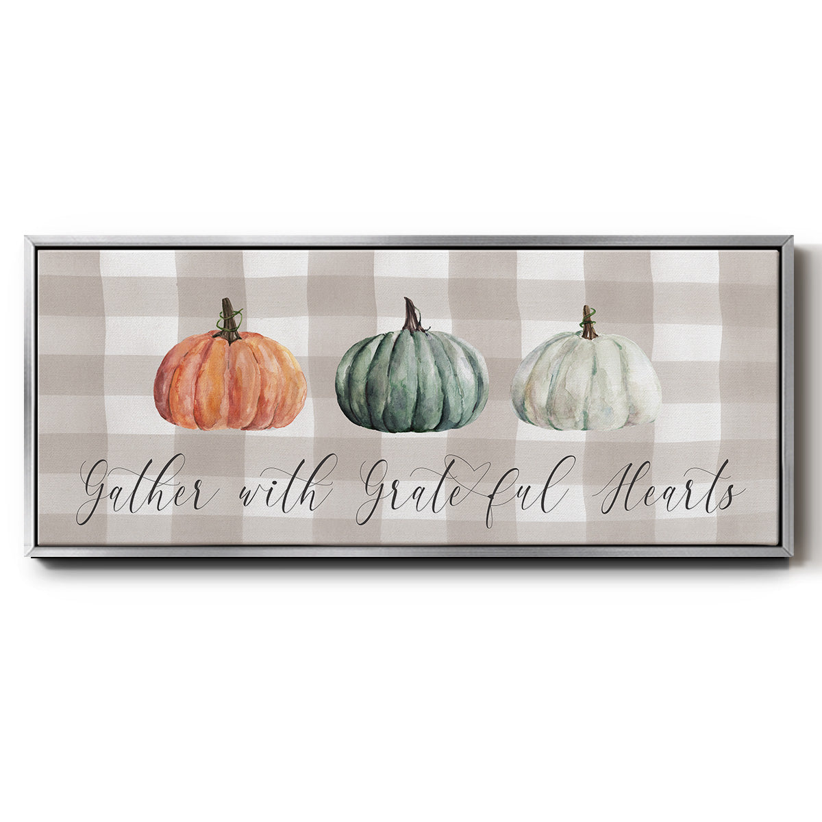 Gather With Grateful Hearts - Floater Framed Canvas Print