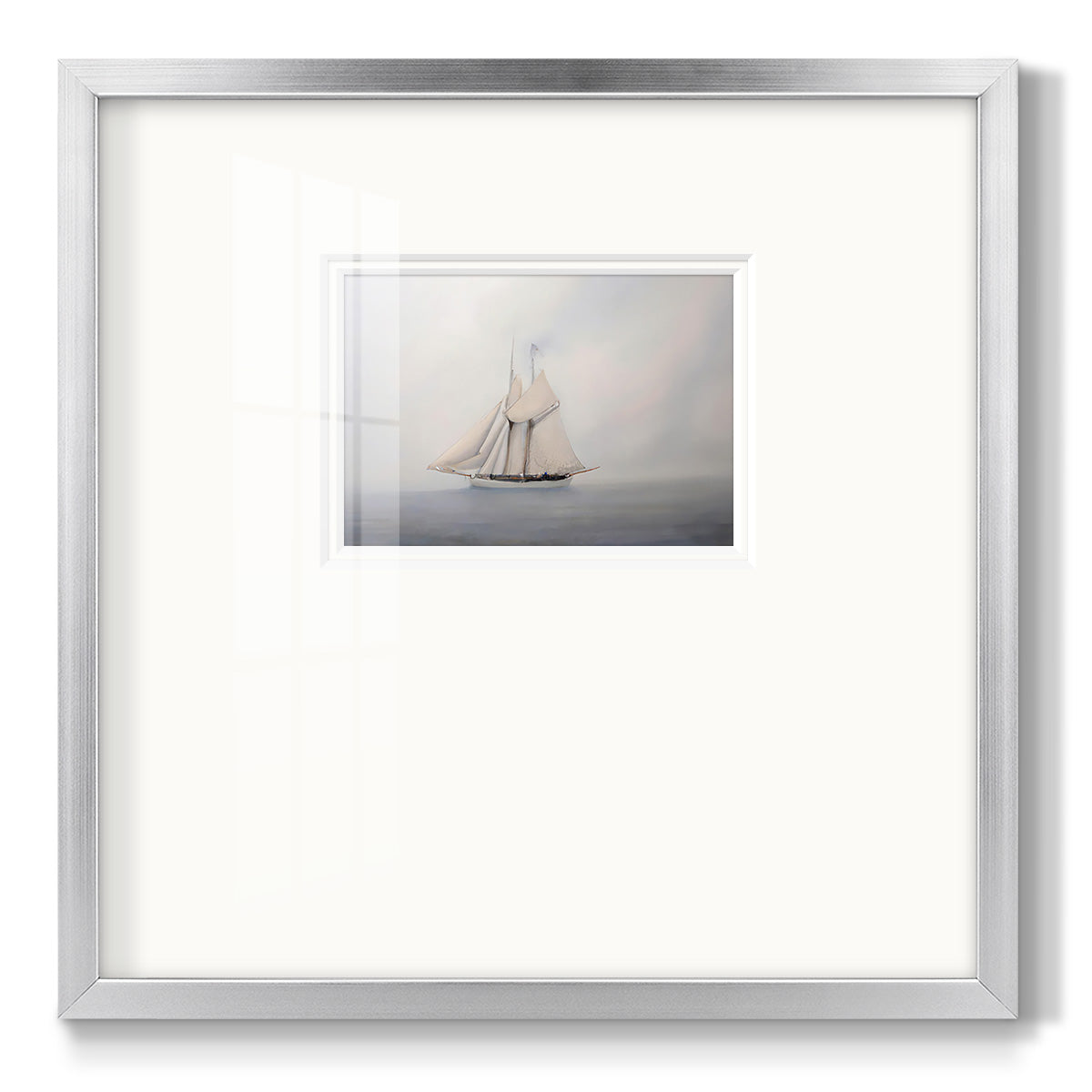 Foggy Sail III - Double Matboard Framed Print