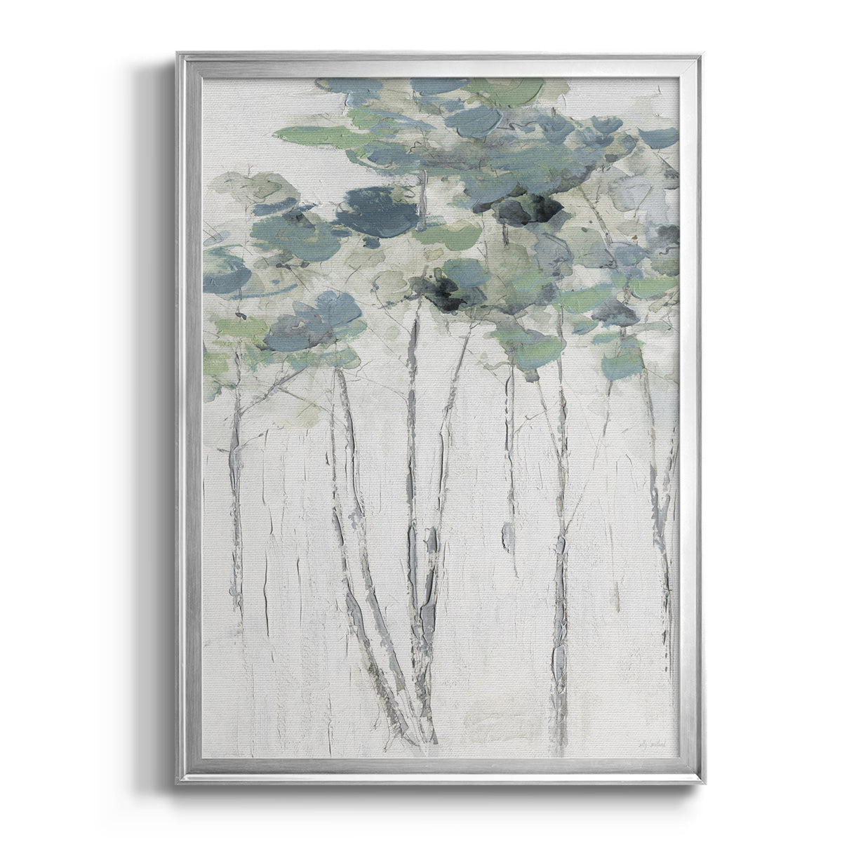 Impasto Tree Line I - Modern Framed Canvas Print