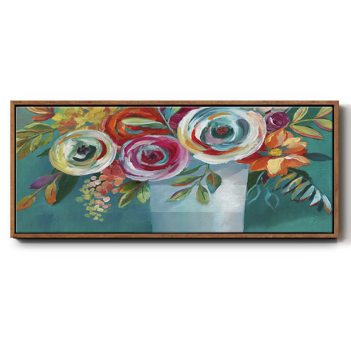 Color Burst II - Floater Framed Canvas Print