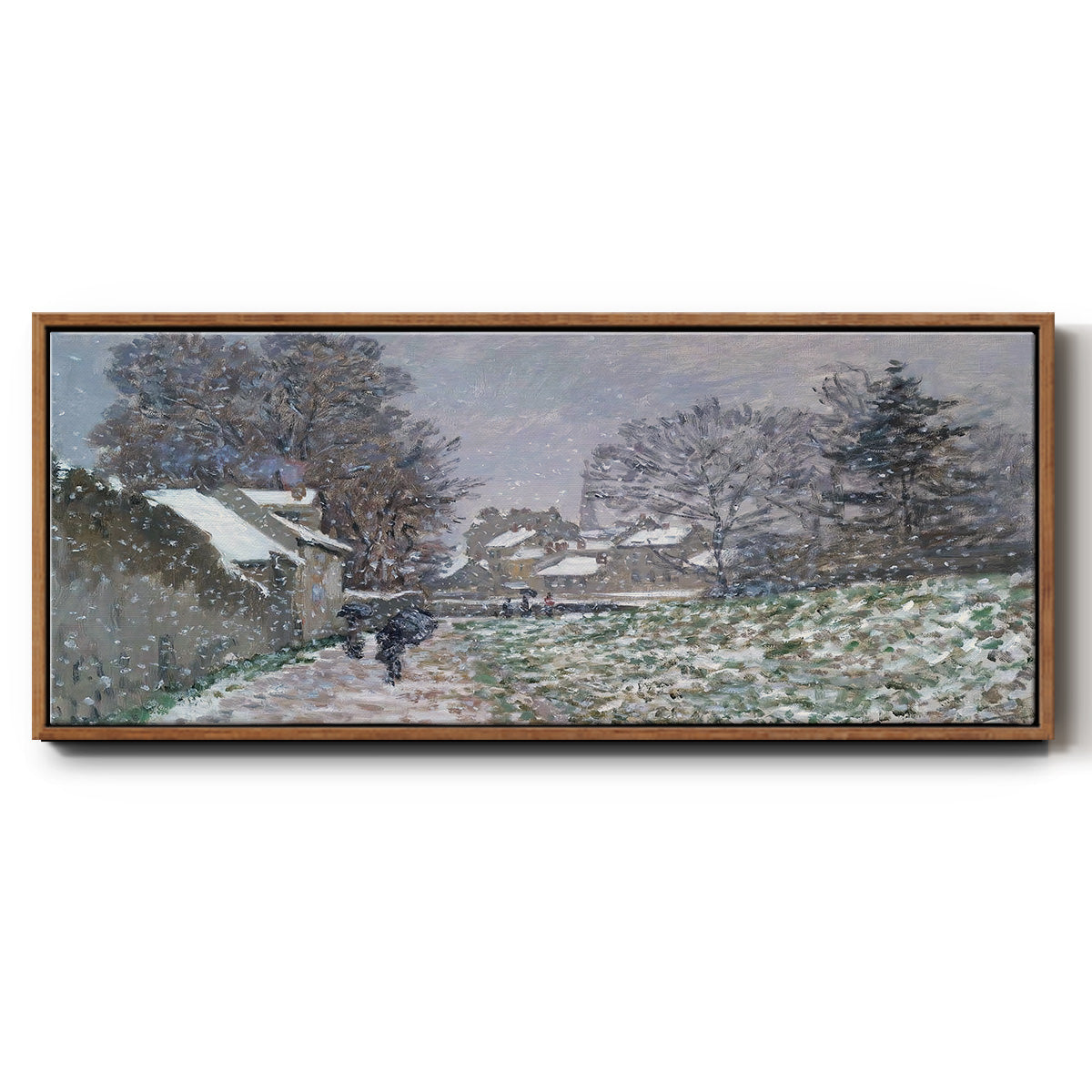 Snow at Argenteuil, 1874 - Floater Framed Canvas Print