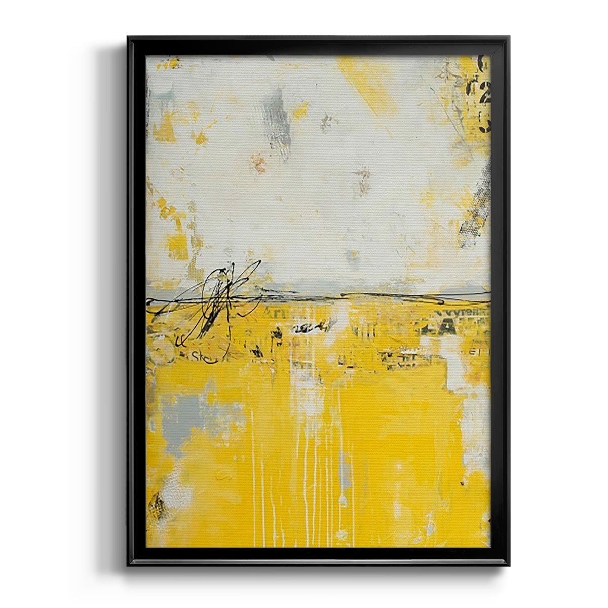 Yellow Bound - Modern Framed Canvas Print