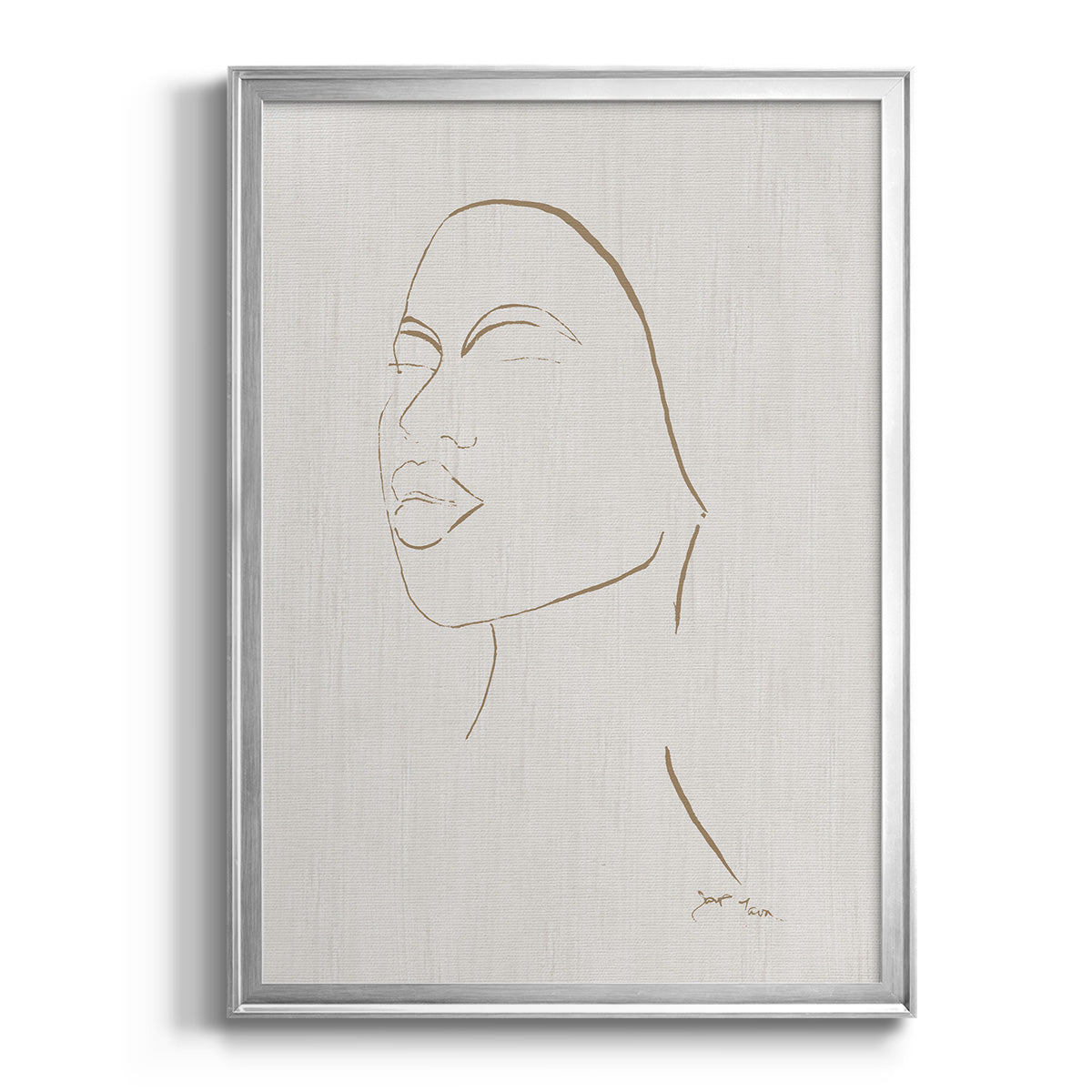 Portrait Sketch II - Modern Framed Canvas Print