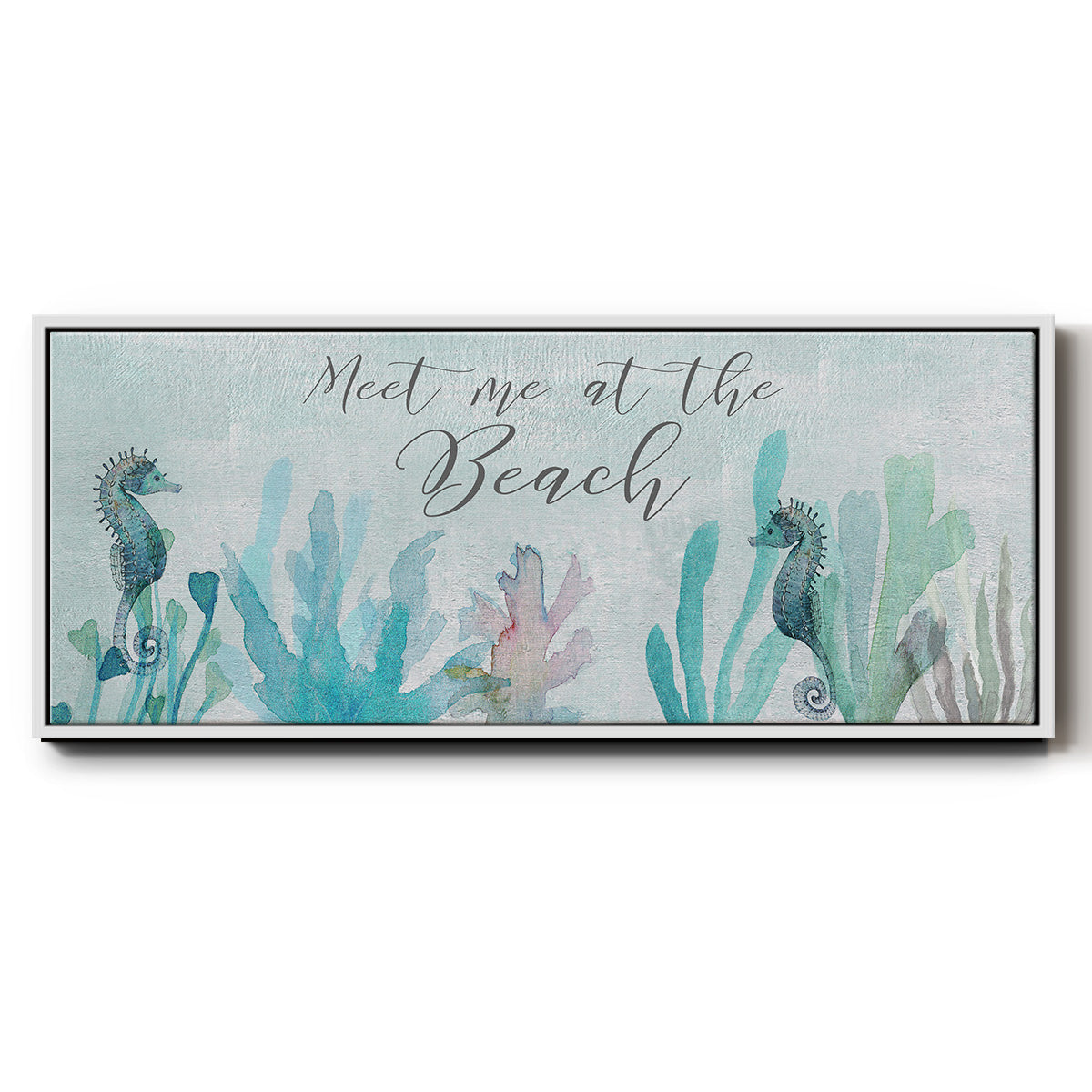 Seahorses and Coral - Floater Framed Canvas Print