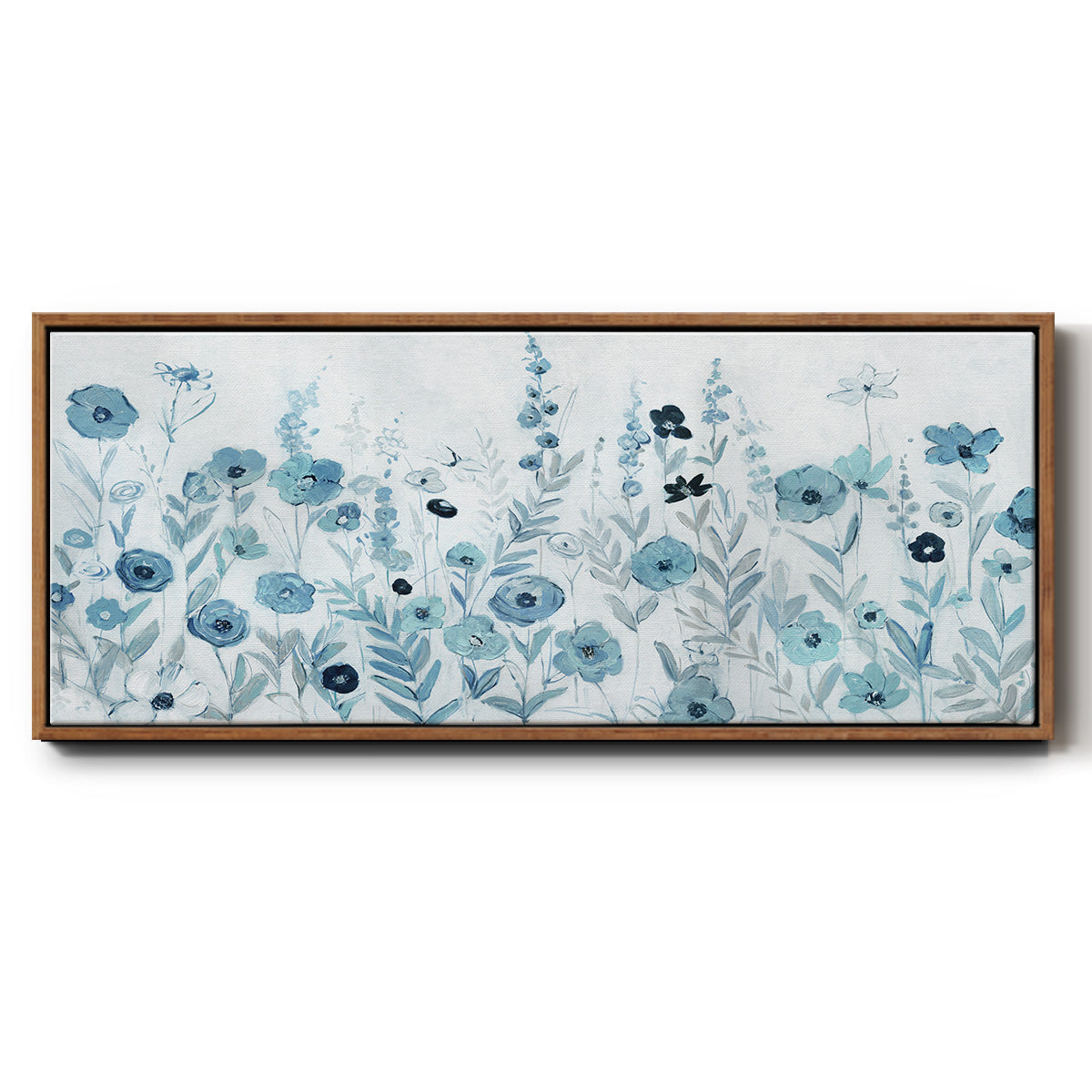 Endless Field of Blue - Floater Framed Canvas Print