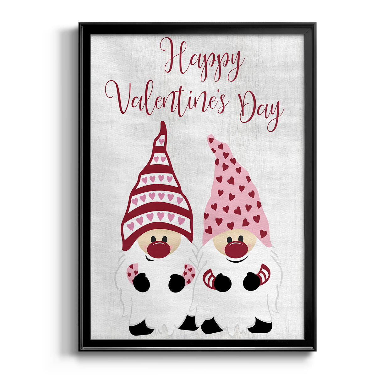 Valentines Gnomes - Modern Framed Canvas Print