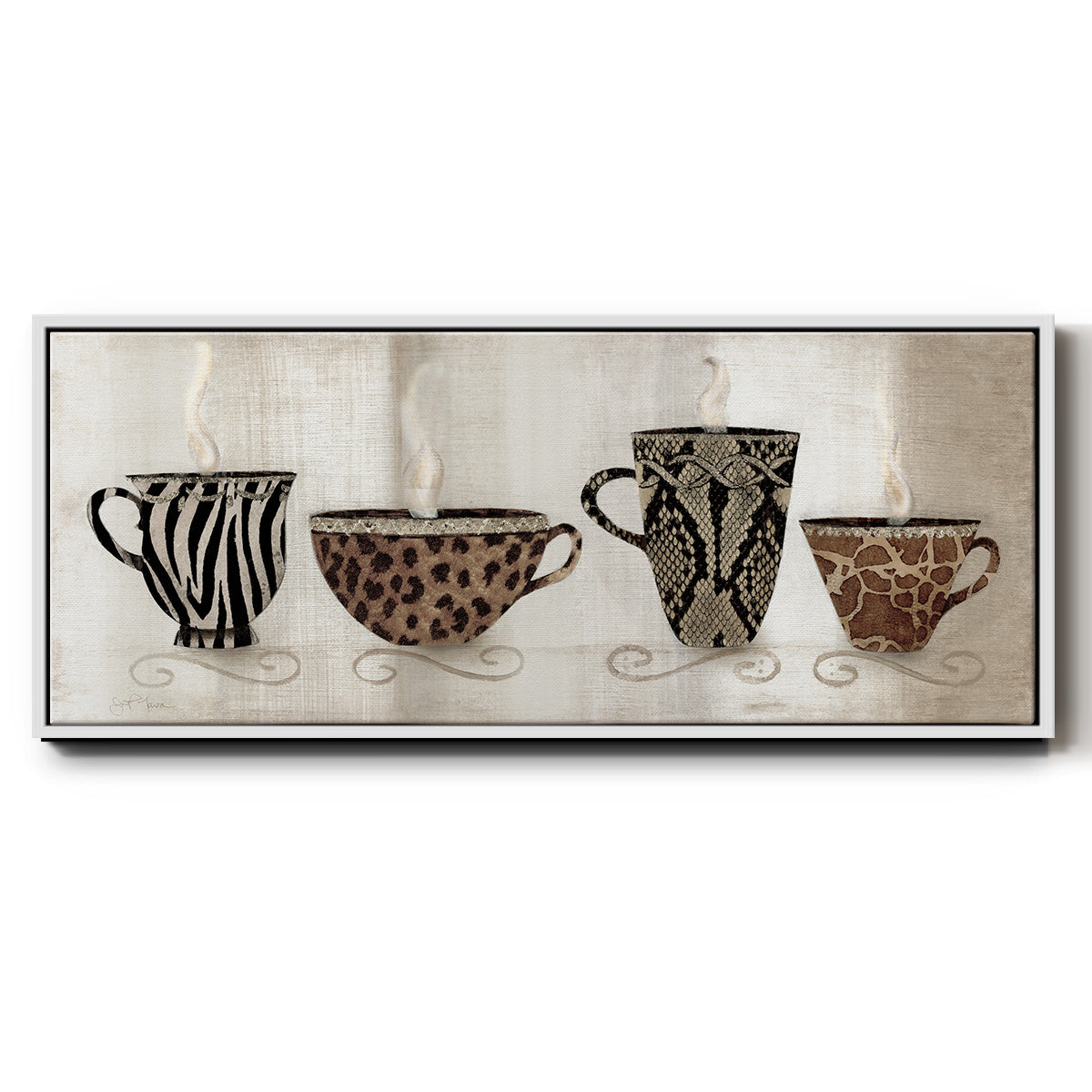Coffee Skins I - Floater Framed Canvas Print