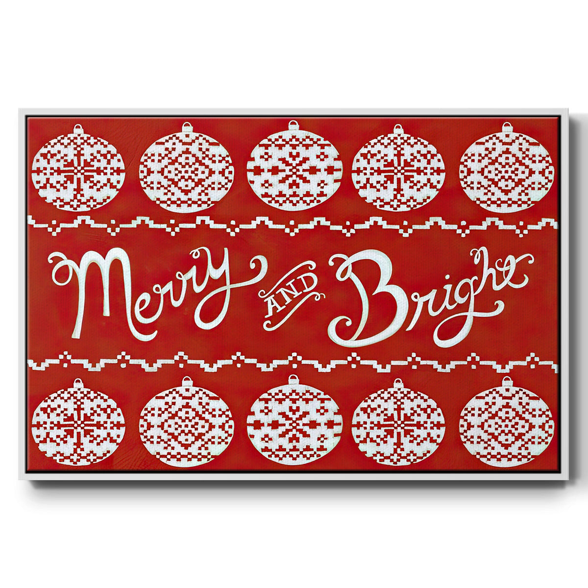 Fair Isle Snowflake II - Floater Framed Canvas Print