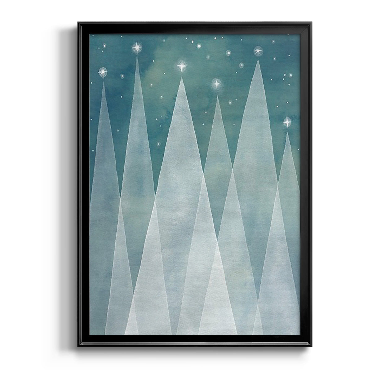 Mod Evergreens II - Modern Framed Canvas Print