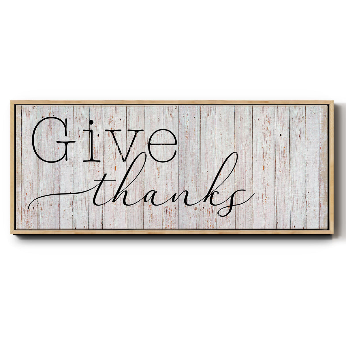 Give Thanks - Floater Framed Canvas Print