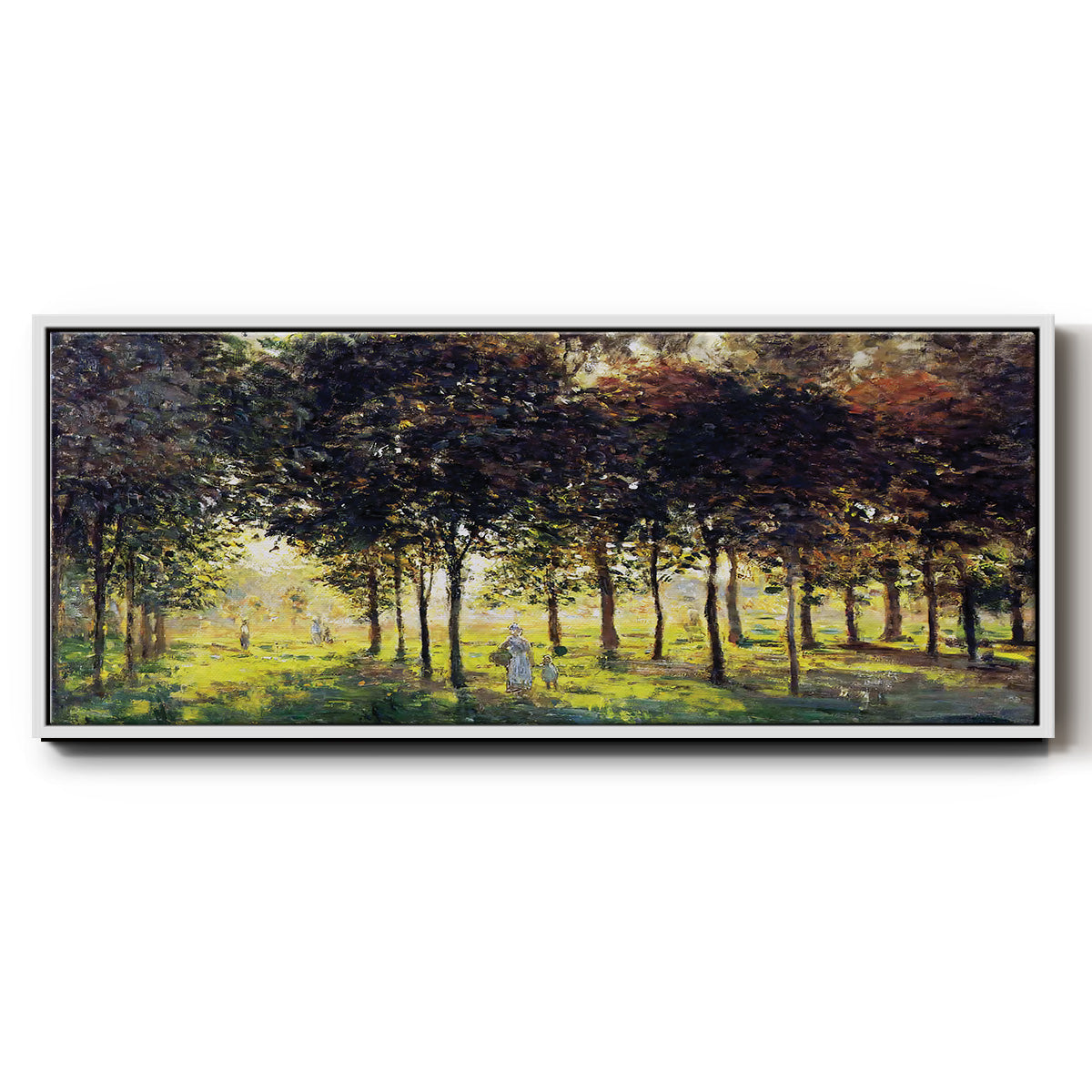 The Promenade at Argenteuil, Sunset, 1874 - Floater Framed Canvas Print