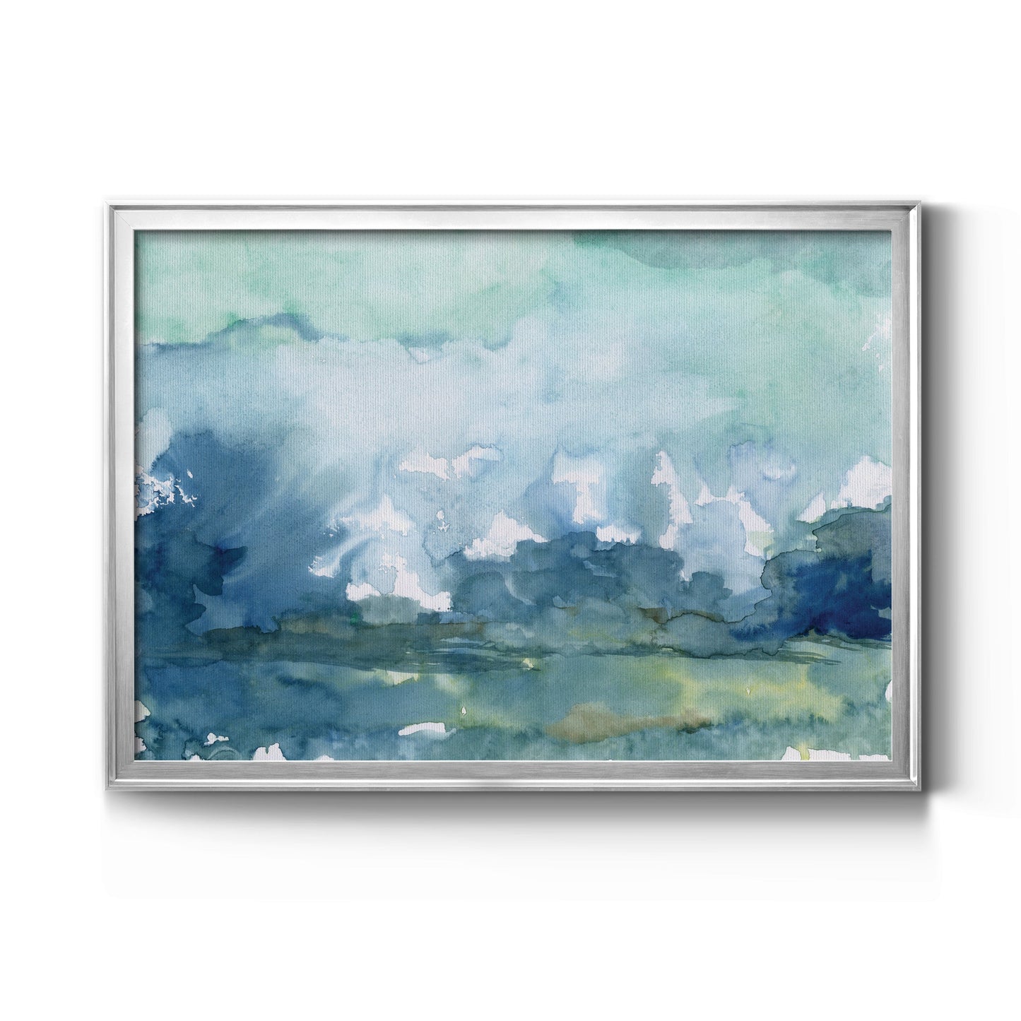 Distant Rain - Modern Framed Canvas Print