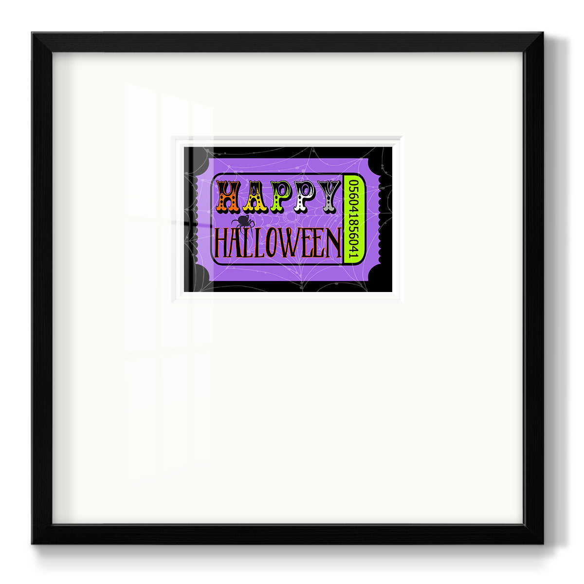 Happy Halloween Ticket - Double Matboard Framed Print