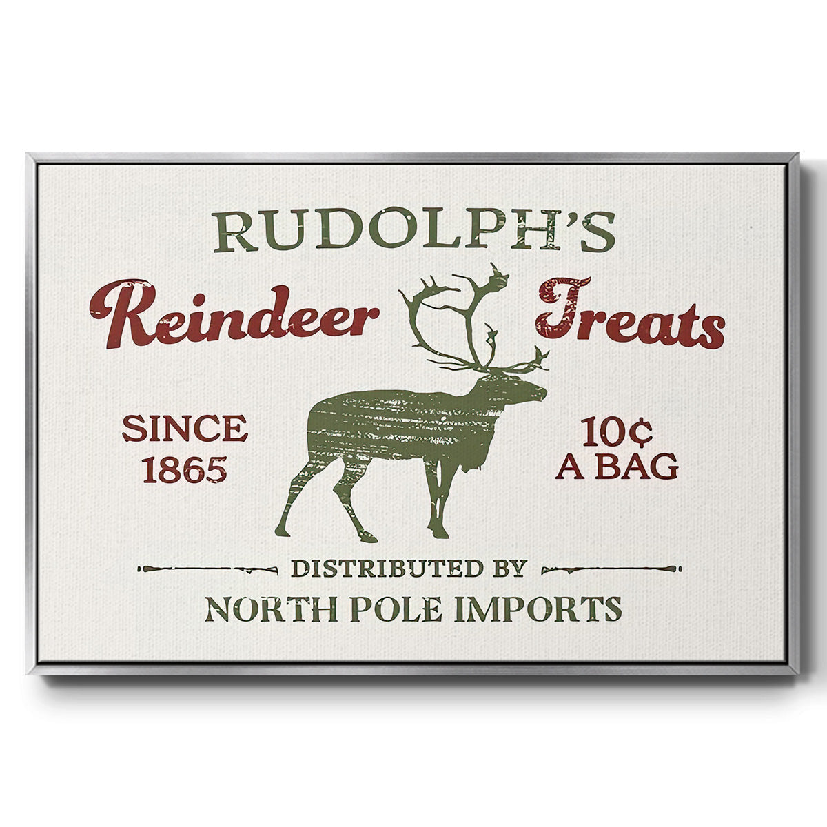 Christmas Farm Sign IV - Floater Framed Canvas Print