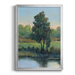 Tree by the Riverbank I - Modern Framed Canvas Print