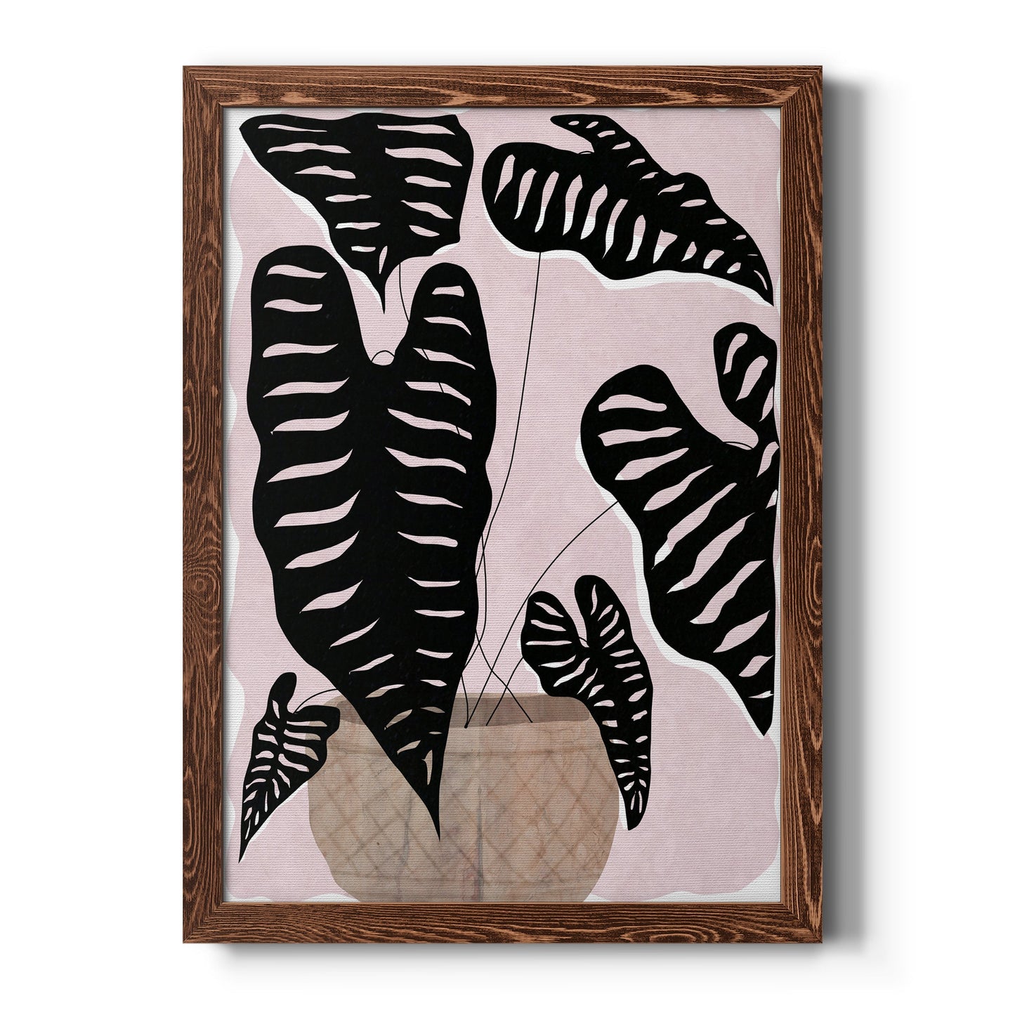 Potted Plant II - Barnwood Framed Canvas Print