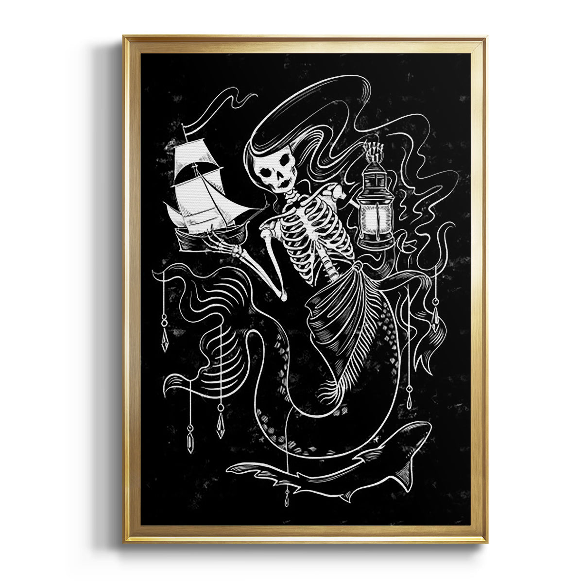 Pirate Mermaids I - Modern Framed Canvas Print