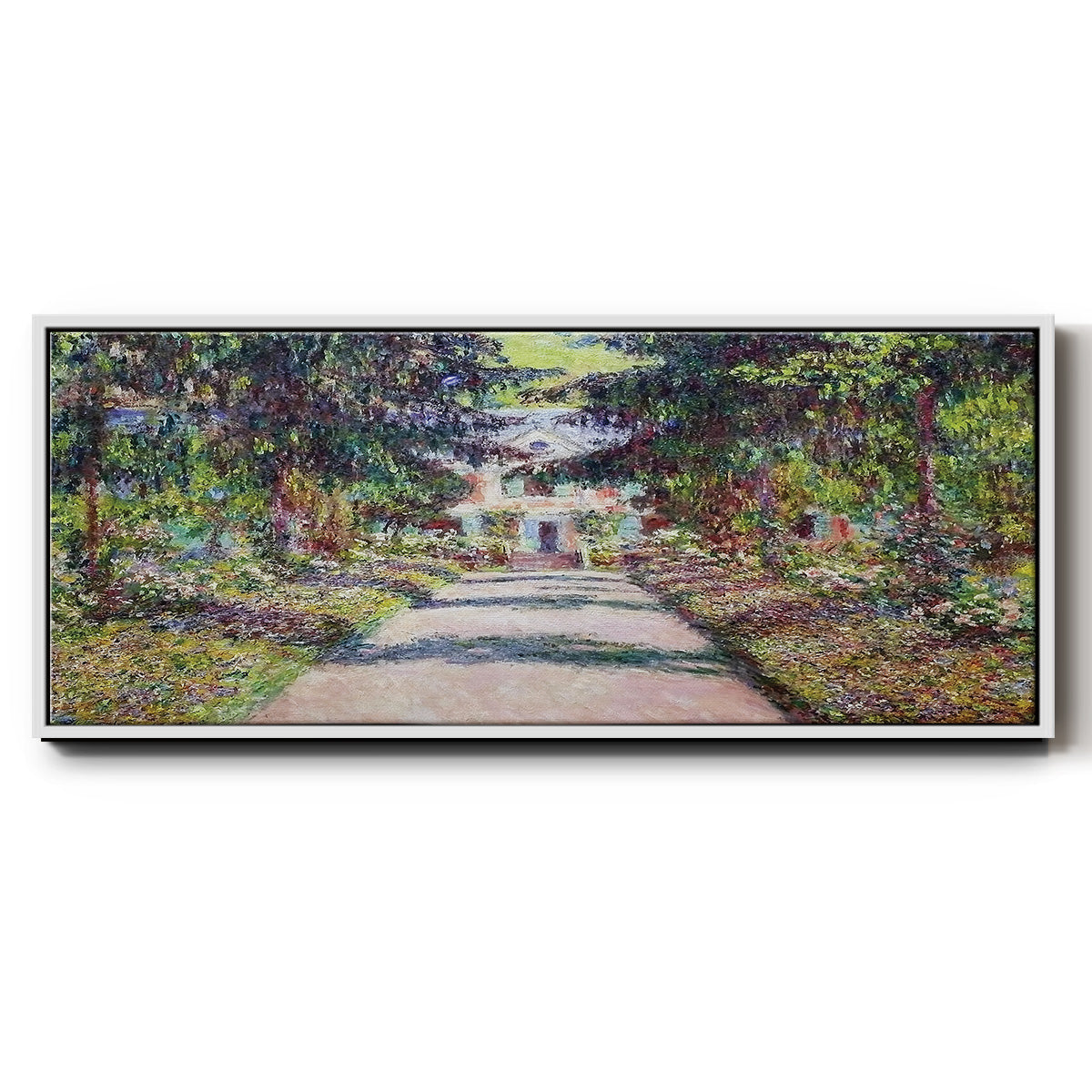 Pathway in Monet's Garden at Giverny, 1900 - Floater Framed Canvas Print