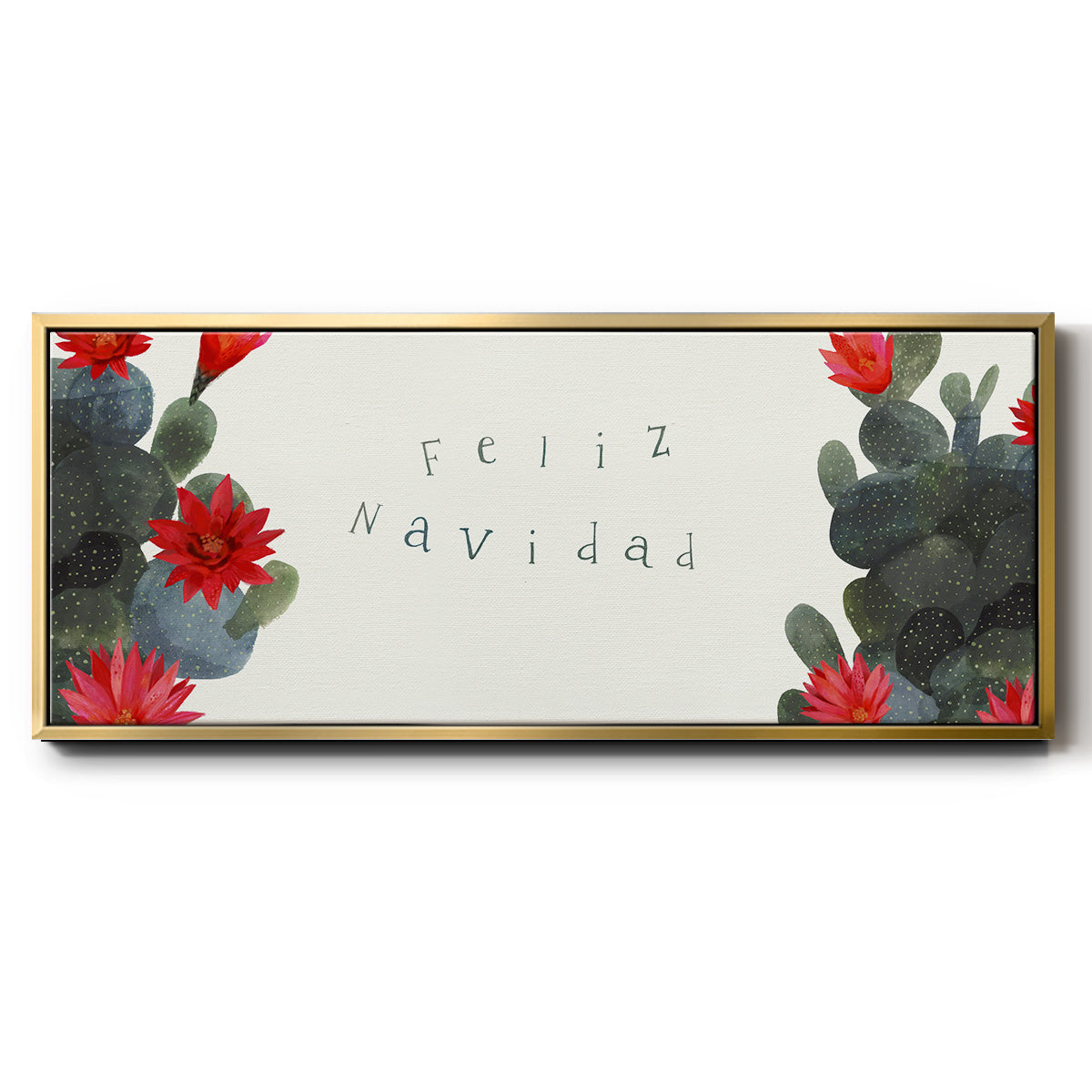 Flowering Christmas Cactus Collection D - Floater Framed Canvas Print