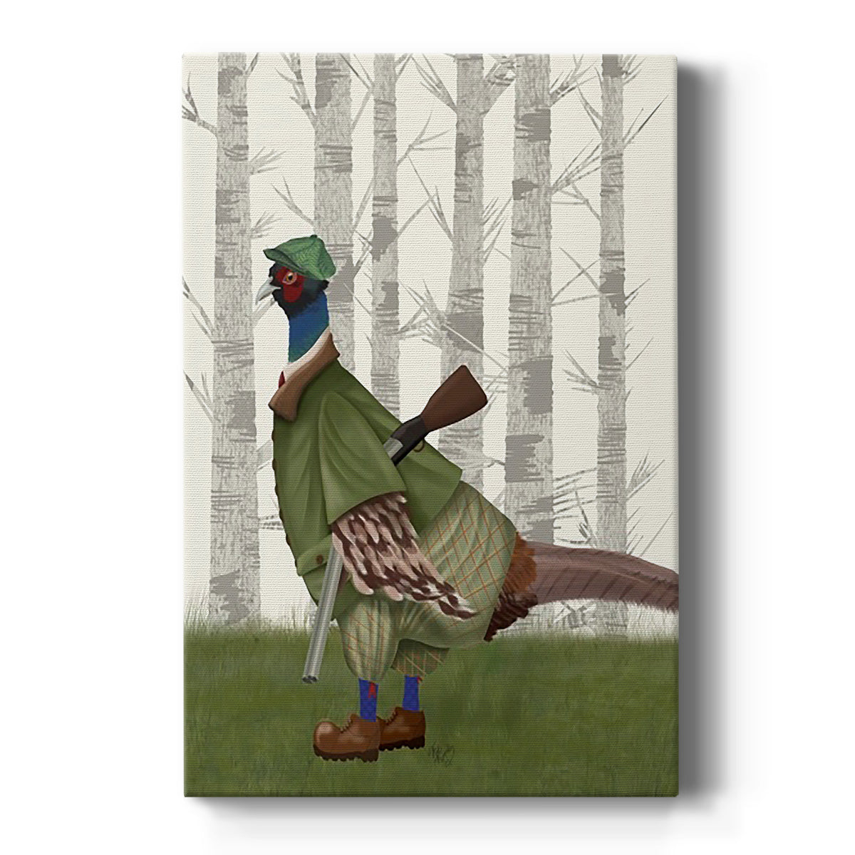 Pheasant Shooting Party 1 Premium Gallery Wrapped Canvas - Ready to Hang