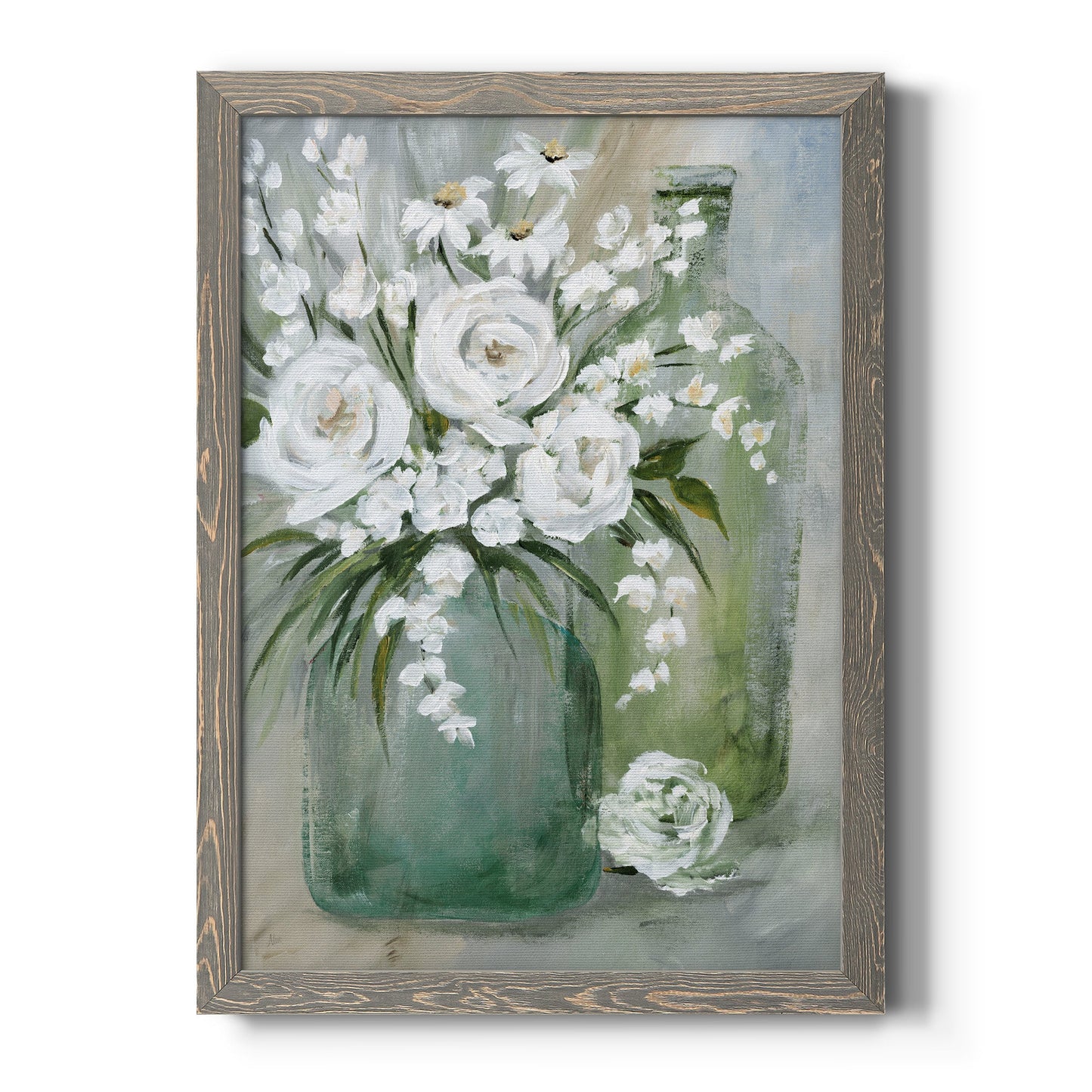 Rosey Afternoon - Barnwood Framed Canvas Print