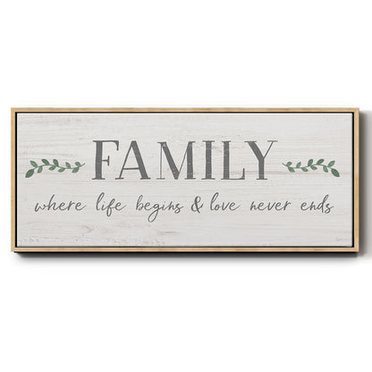Love Never Ends - Floater Framed Canvas Print