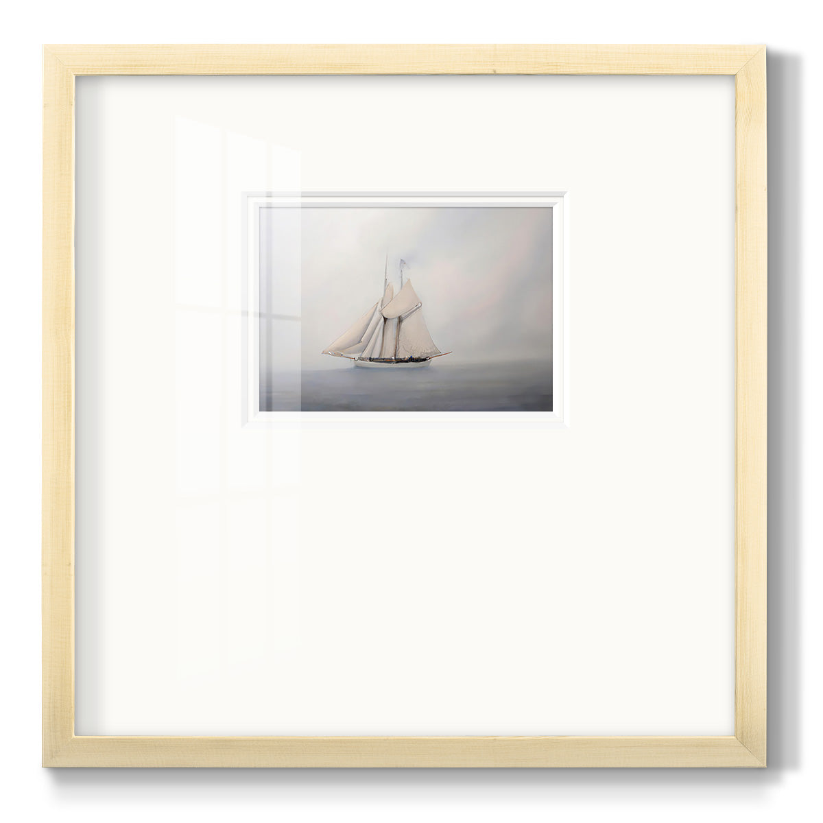 Foggy Sail III Premium Framed Print Double Matboard